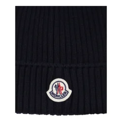 Clearance Ribstrikket uldhue med logo Børn Huer & Kasketter