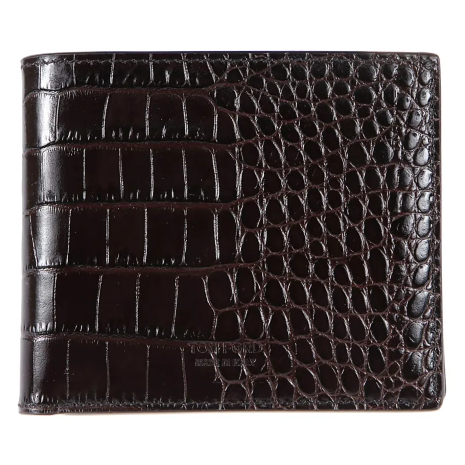 Outlet Shiny Printed Croc Exotic T Line Wallet Punge & Kortholder