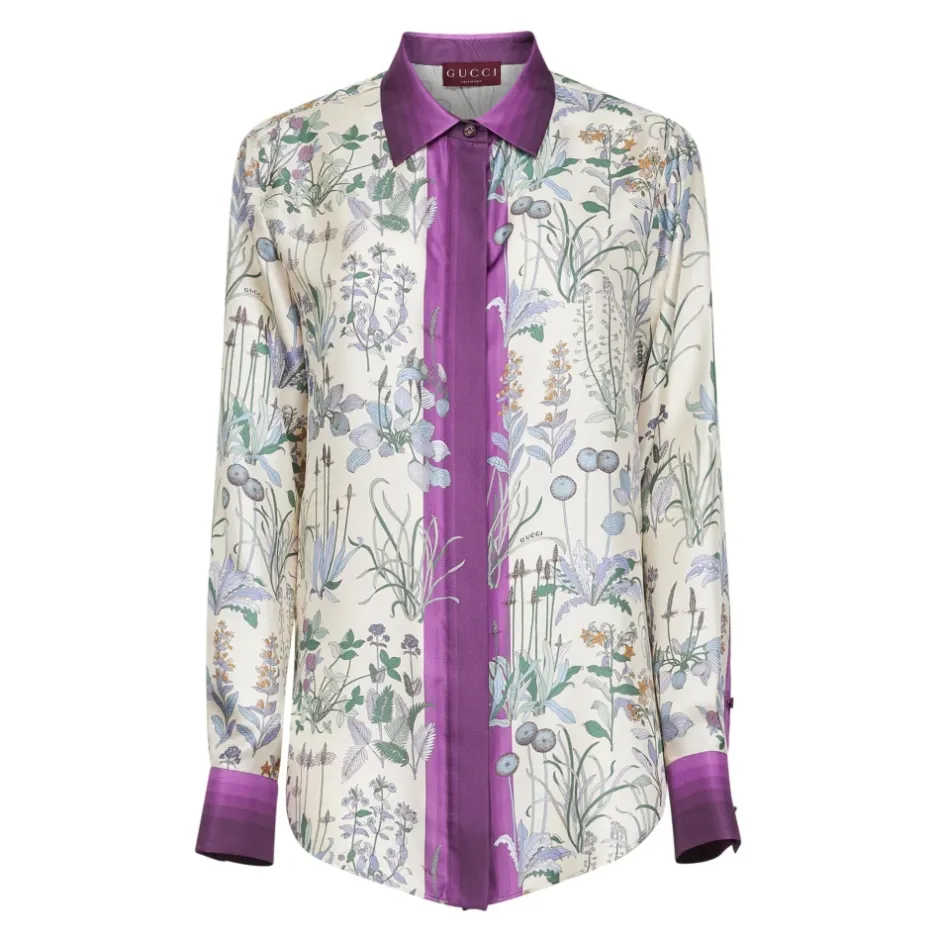 Online Silkeskjorte med print Dame Bluser & Skjorter