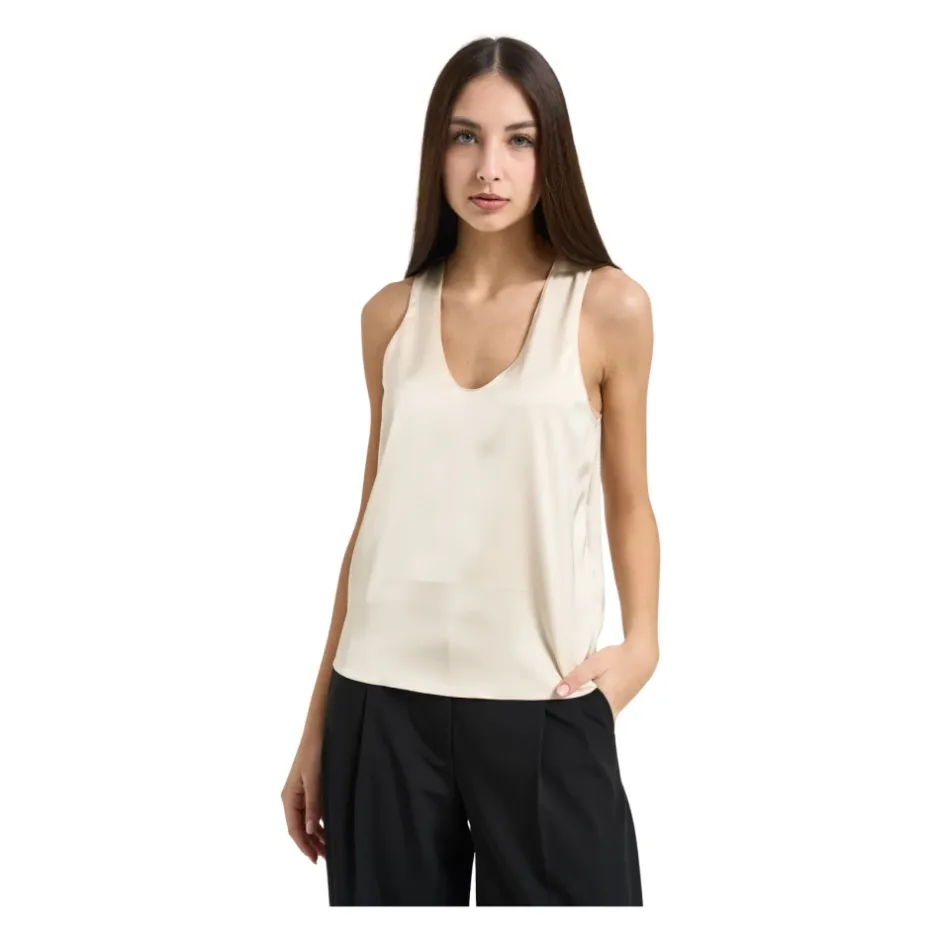 New Skinnende satinbluse Dame Bluser & Skjorter
