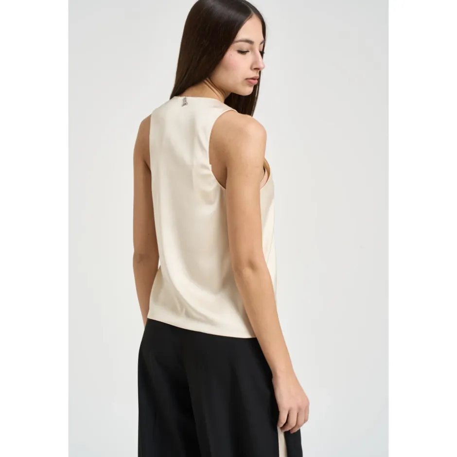 New Skinnende satinbluse Dame Bluser & Skjorter