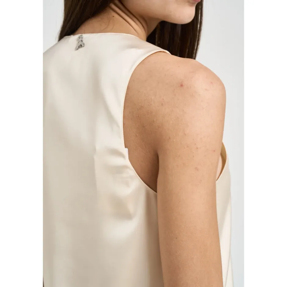 New Skinnende satinbluse Dame Bluser & Skjorter