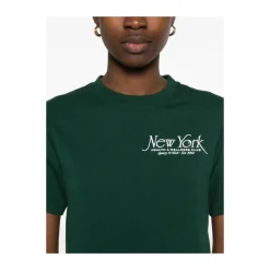 Discount Skovt logo print rund hals t-shirt Dame T-Shirts