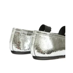 Hot Sølv Elastisk Strop Tabi Slip-On Sko Dame Ballerina Sko