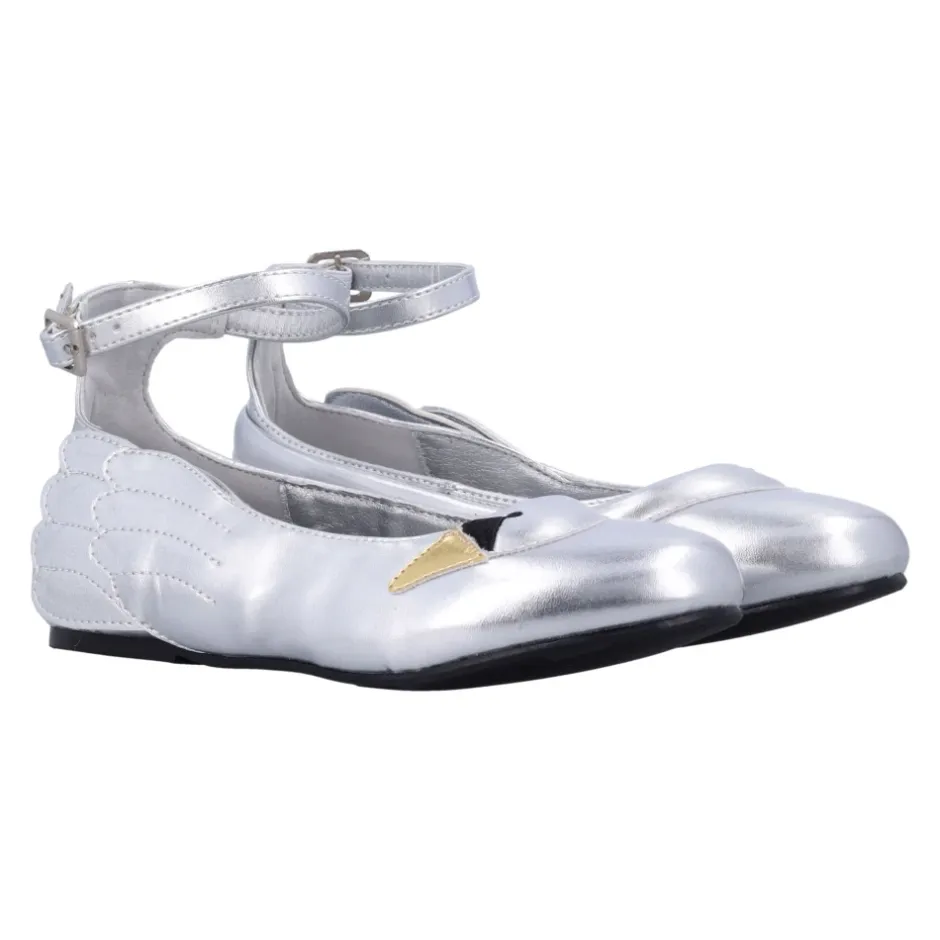 Best Sølv Swan Ballerina Espadrilles Børn Ballerinasko
