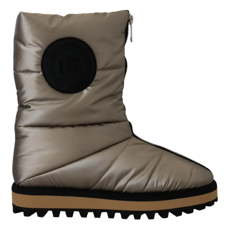 New Sølv Vinter Mid Calf Støvler Vinterstøvler