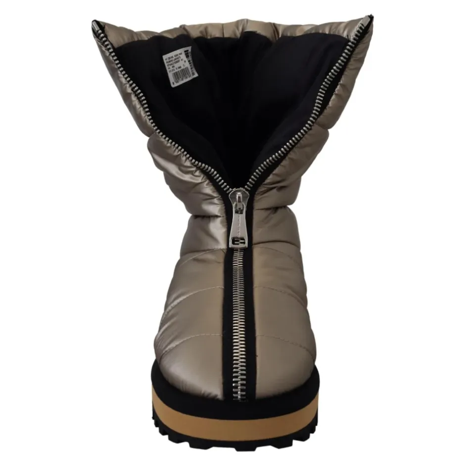 New Sølv Vinter Mid Calf Støvler Vinterstøvler