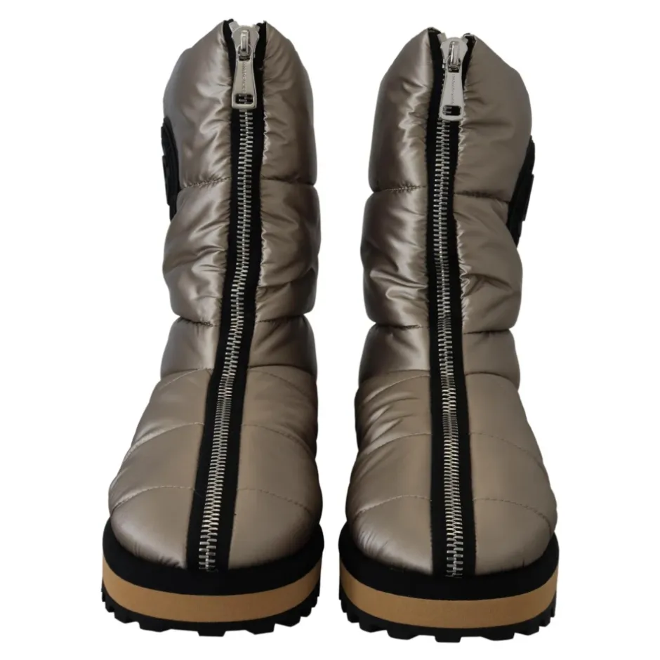 New Sølv Vinter Mid Calf Støvler Vinterstøvler