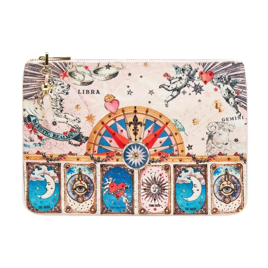 Clearance Small Canvas Clutch - House Of Horoscopes Dame Clutch