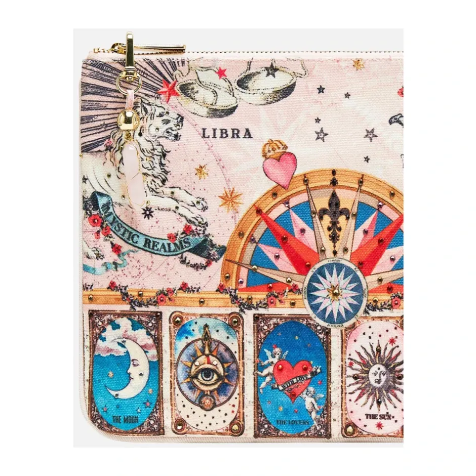 Clearance Small Canvas Clutch - House Of Horoscopes Dame Clutch