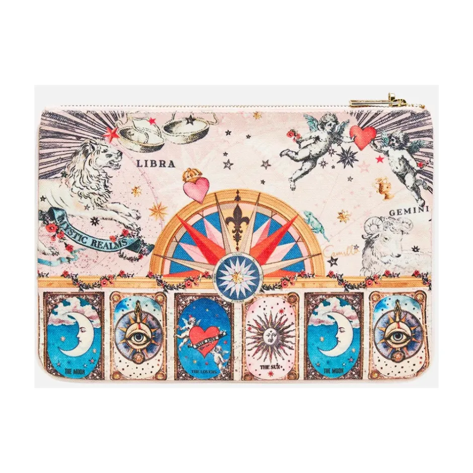 Clearance Small Canvas Clutch - House Of Horoscopes Dame Clutch
