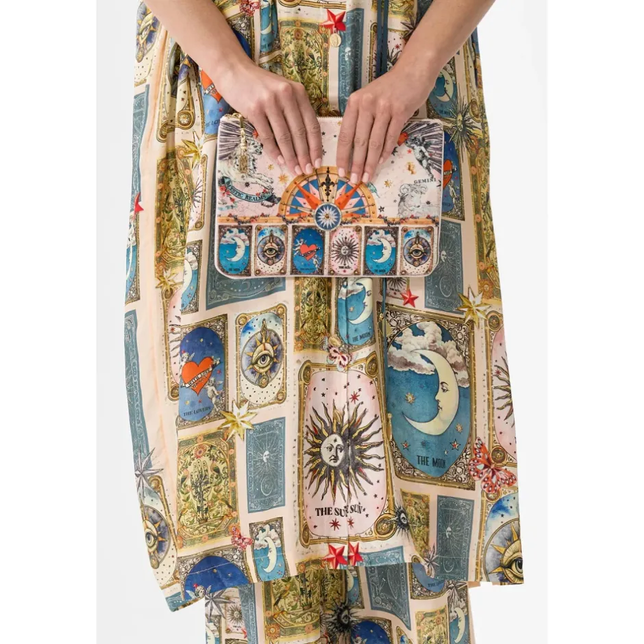 Clearance Small Canvas Clutch - House Of Horoscopes Dame Clutch