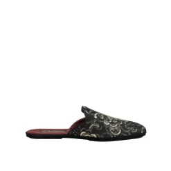 Outlet Blomstret Jacquard Slides Sko Hjemmesko
