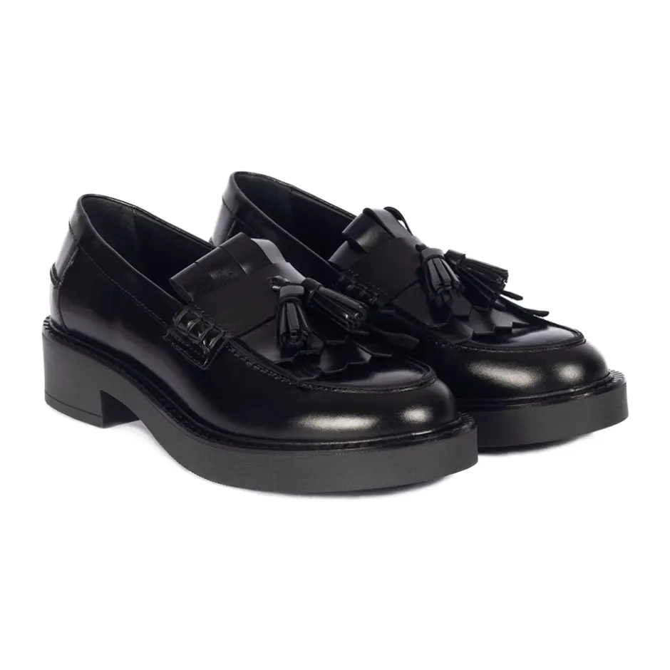 Best Chunky Penny Loafer med Frynser og Kvastdetalje Dame Loafers