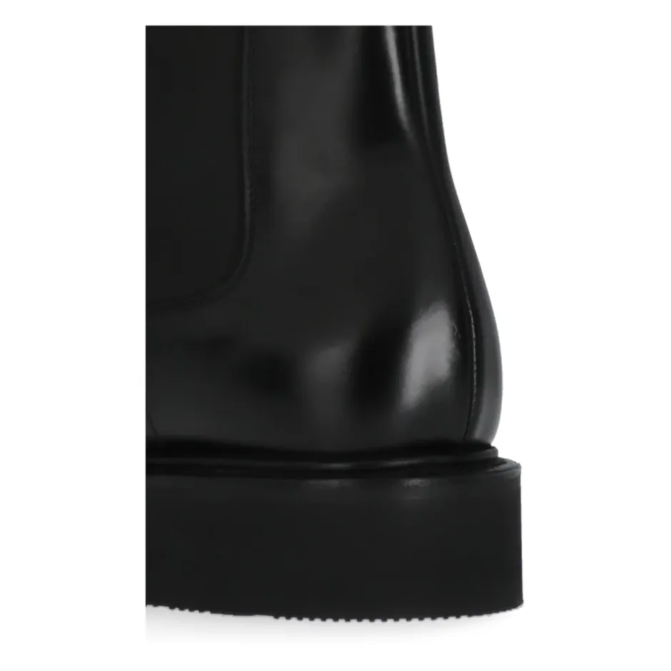 Clearance Læder Ankelstøvler med Elastikbånd Chelsea Boots
