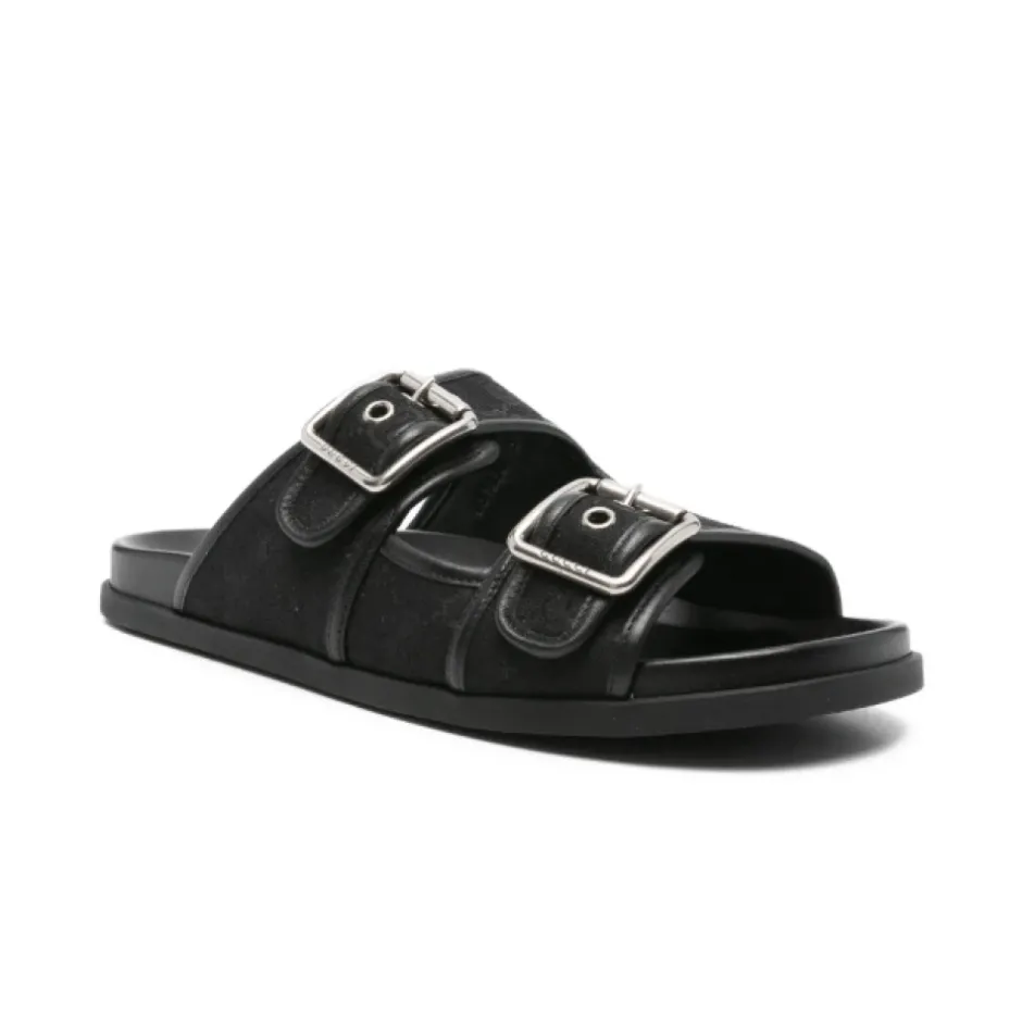 Clearance Læder Dobbeltspænde Sandaler Sandaler