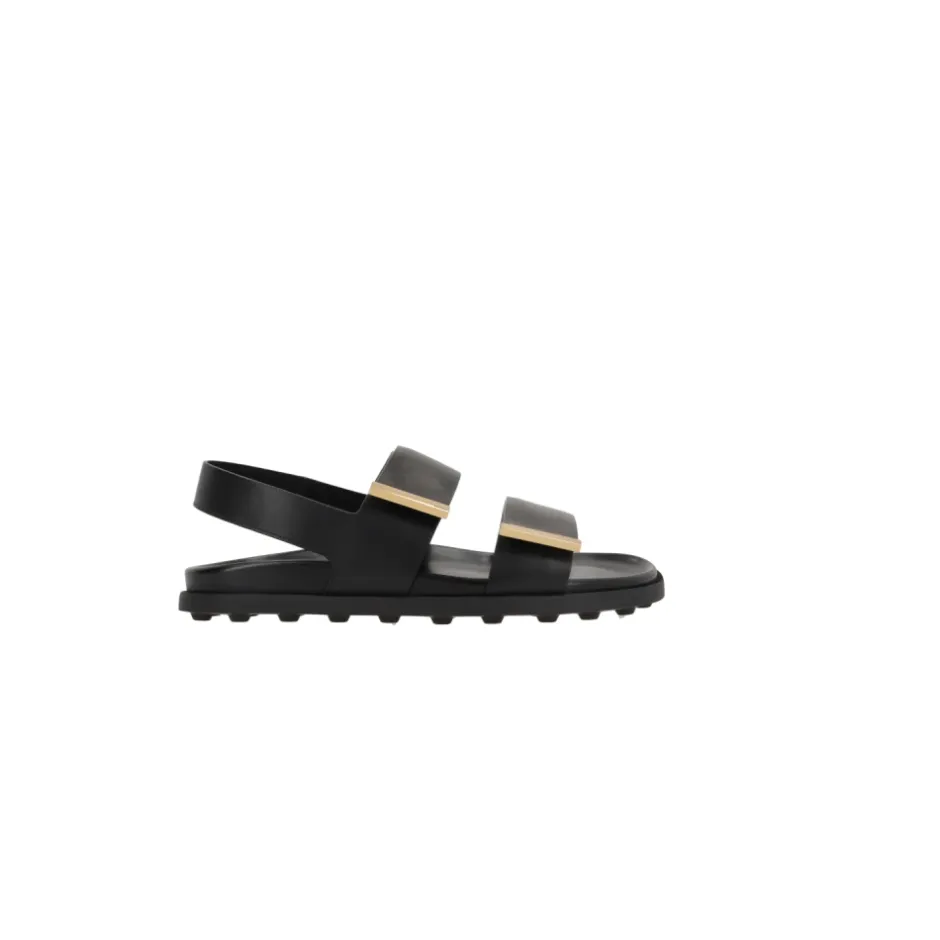Clearance læder flade sandaler Dame Sandaler
