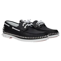 Sale læder Slip-On Loafers med nitter Sejlersko