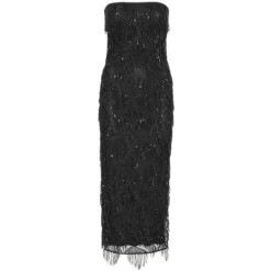 Outlet Paillet Tube Kjole med Frynser Dame Kjoler