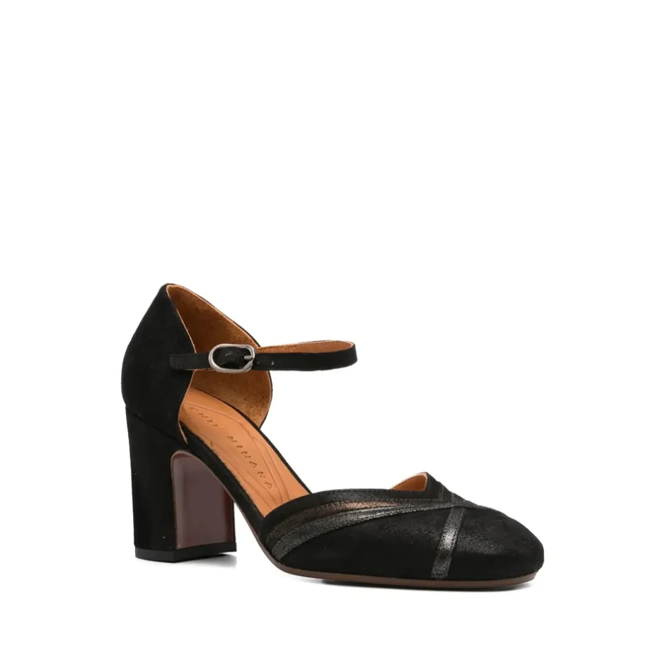 Clearance Ruskind Ankelrem Blokhæl Dame Pumps|Stiletter