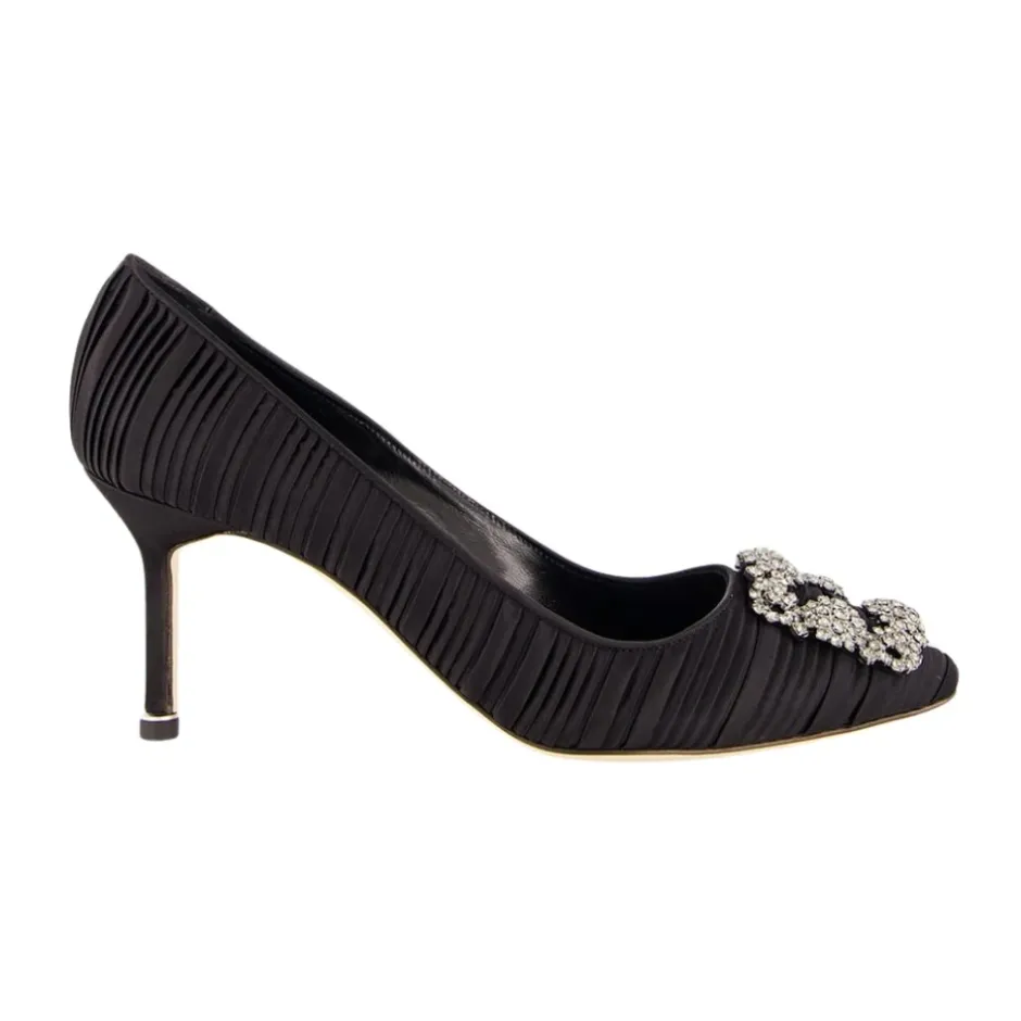 Discount Satin Krystal Spænde Pumps Dame Pumps|Stiletter