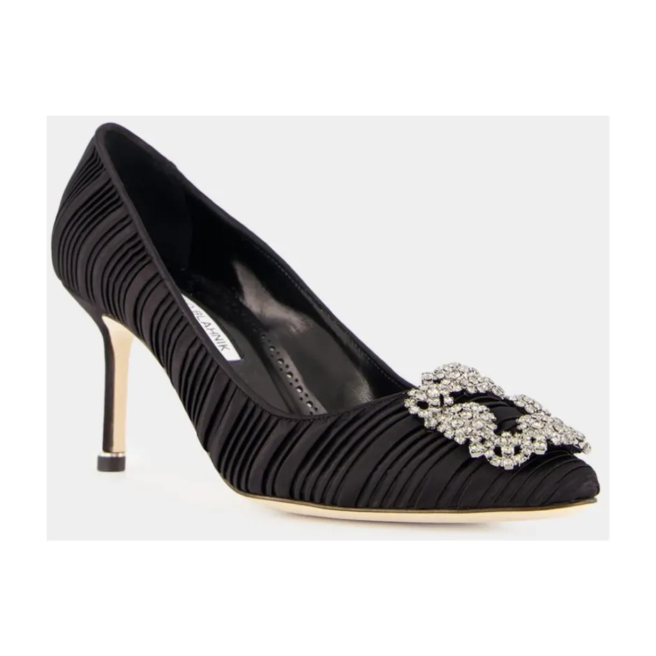 Discount Satin Krystal Spænde Pumps Dame Pumps|Stiletter