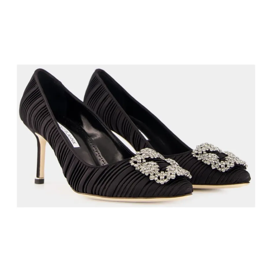 Discount Satin Krystal Spænde Pumps Dame Pumps|Stiletter