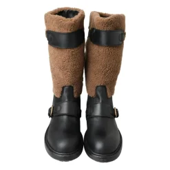 Sale Sort Shearling Motorcykelstøvler Vinterstøvler