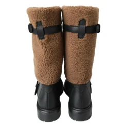 Sale Sort Shearling Motorcykelstøvler Vinterstøvler