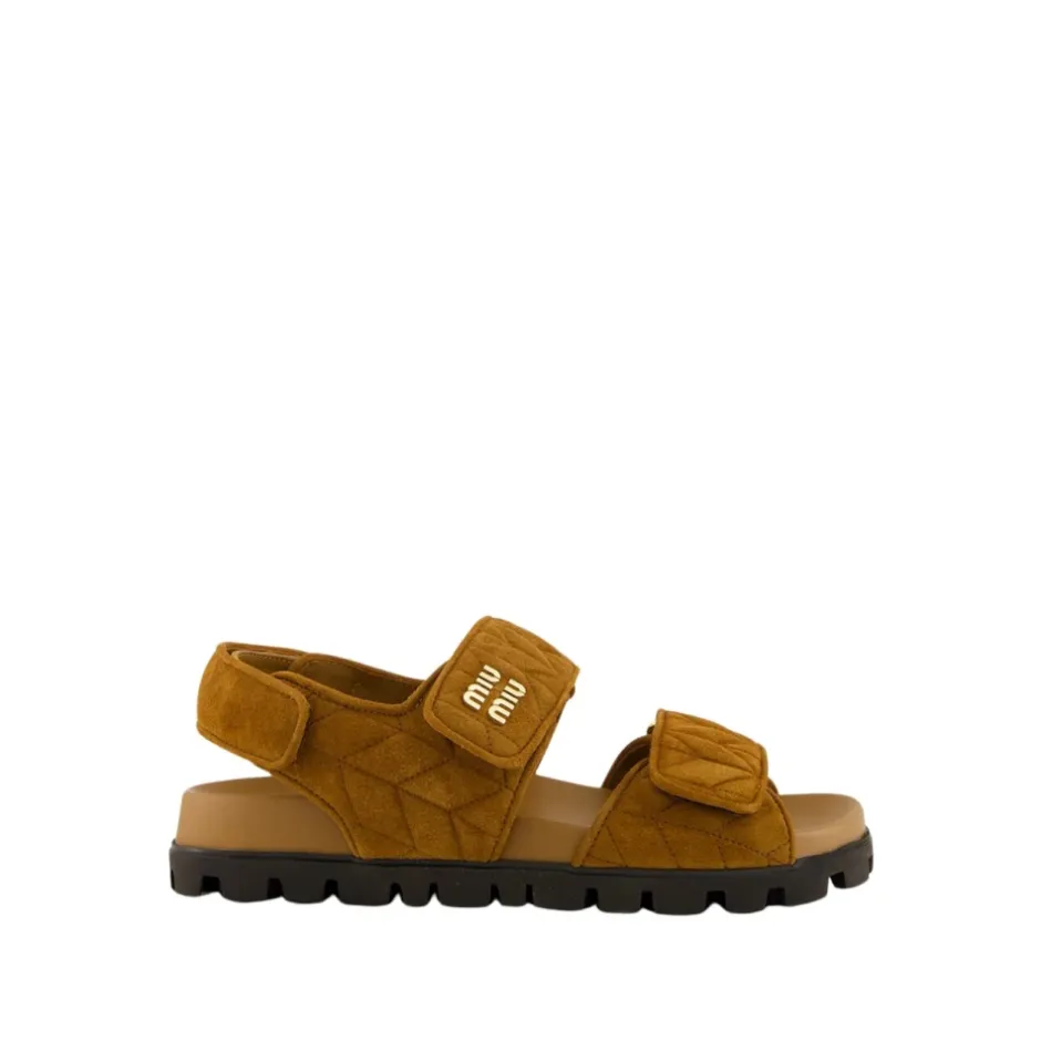 Best Sporty Matelassé Nappa Lædersandaler Dame Sandaler