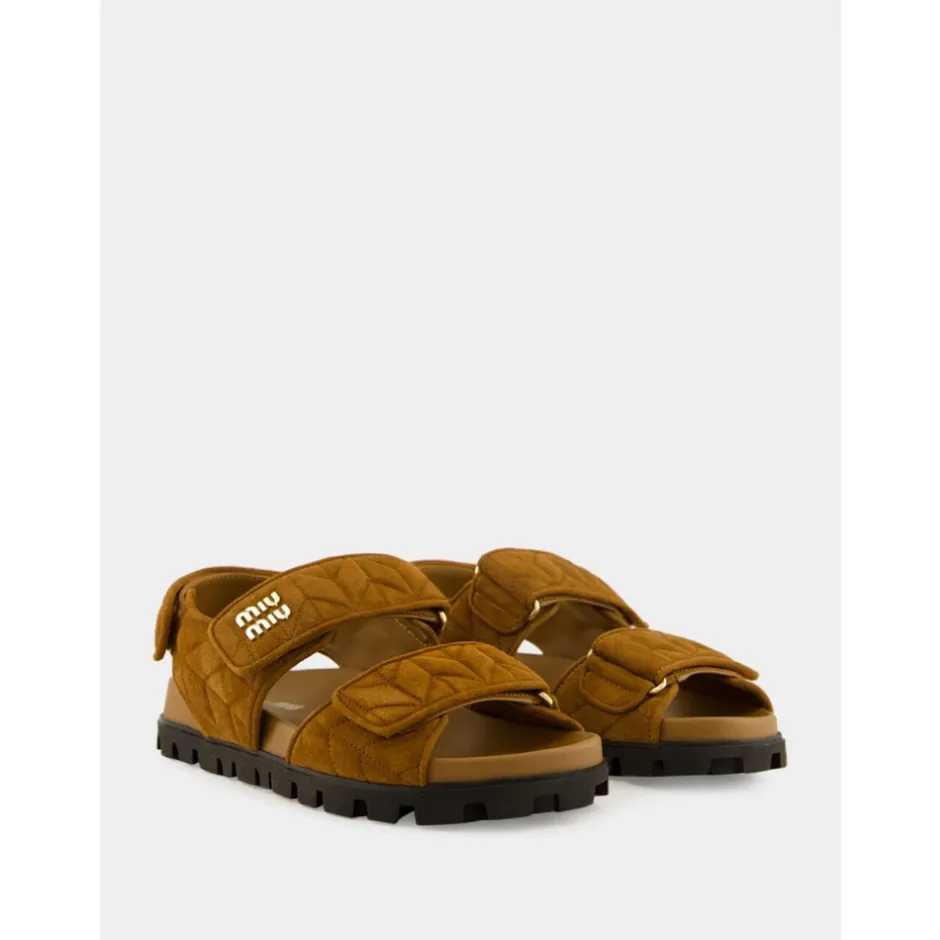 Best Sporty Matelassé Nappa Lædersandaler Dame Sandaler
