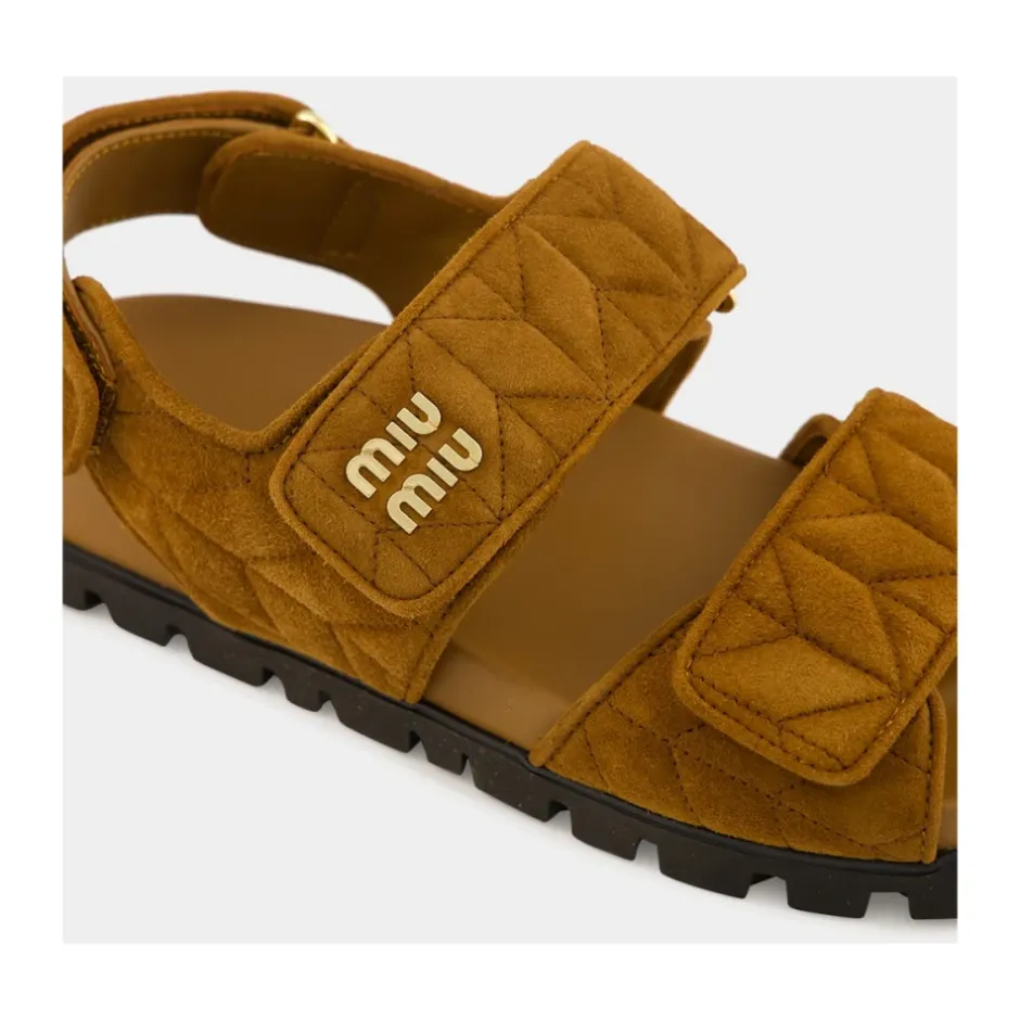 Best Sporty Matelassé Nappa Lædersandaler Dame Sandaler