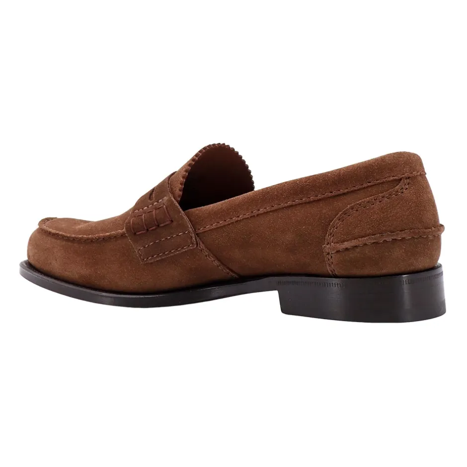 Stilfuld Suede Loafer med Logo Detalje Loafers