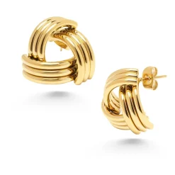 Stud Knot Earrings in Gold Dame Smykker