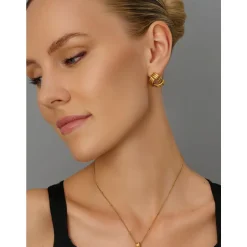 Stud Knot Earrings in Gold Dame Smykker