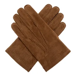Suede handsker med broderet logo Dame Handsker|Handsker