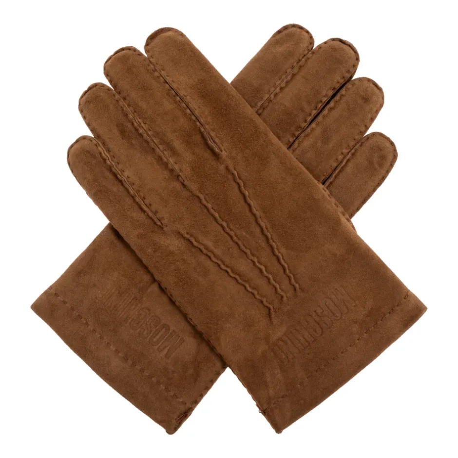 Suede handsker med broderet logo Dame Handsker|Handsker