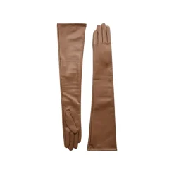 Outlet TG Camel Elbow-Length Læderhandsker Dame Handsker|Handsker