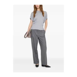 Sale T-shirt med rynket side Dame T-Shirts