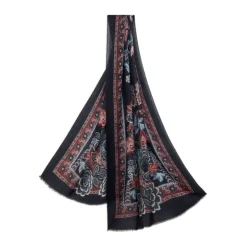 Sale Uld og Cashmere Jacquard Tørklæde Halstørklæder Og Tørklæder