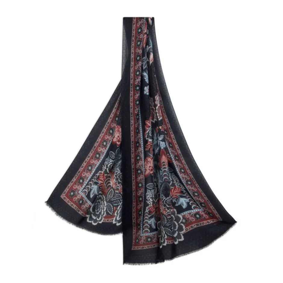 Sale Uld og Cashmere Jacquard Tørklæde Halstørklæder Og Tørklæder