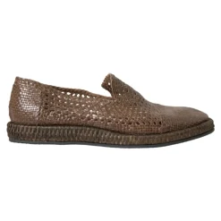 Discount Vævede Læder Slipper Loafers Loafers