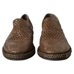 Discount Vævede Læder Slipper Loafers Loafers