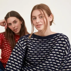 Discount Wava Sweater - Mørke Strik Dame Striktrøjer & Sweatere
