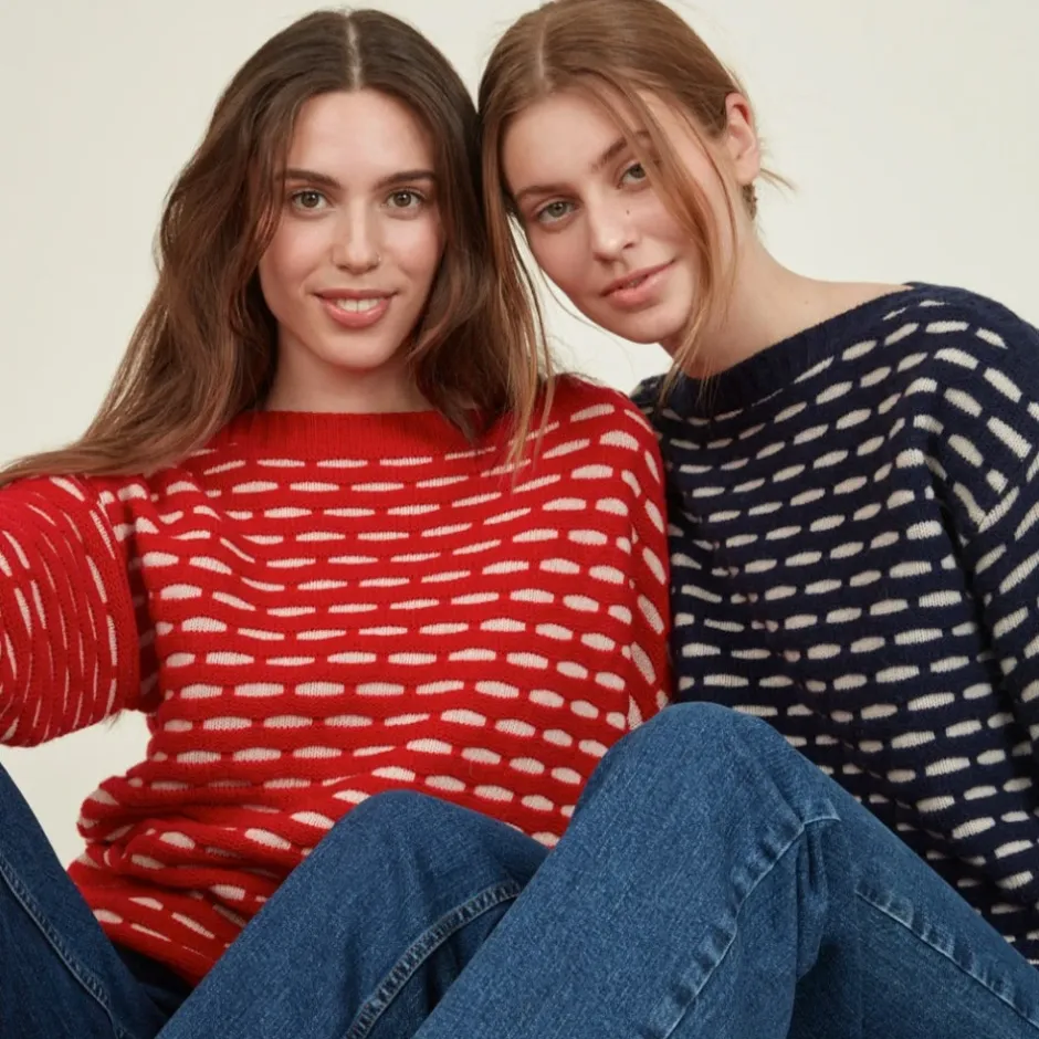 Discount Wava Sweater - Mørke Strik Dame Striktrøjer & Sweatere