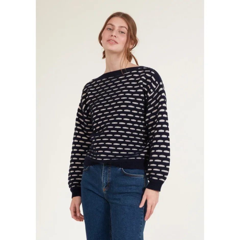 Discount Wava Sweater - Mørke Strik Dame Striktrøjer & Sweatere