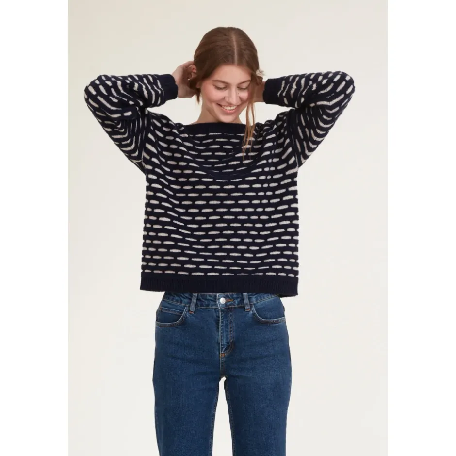 Discount Wava Sweater - Mørke Strik Dame Striktrøjer & Sweatere