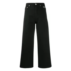 Sale Wide-Leg Cropped Bukser Med Logo Dame Jeans
