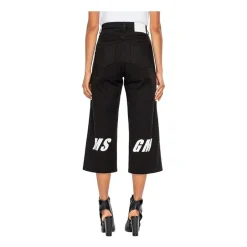Sale Wide-Leg Cropped Bukser Med Logo Dame Jeans